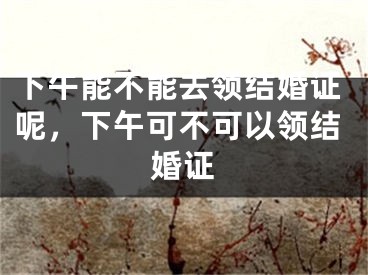 下午能不能去领结婚证呢，下午可不可以领结婚证