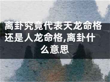 离卦究竟代表天龙命格还是人龙命格,离卦什么意思
