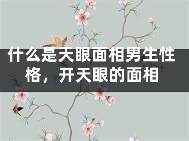 什么是天眼面相男生性格，开天眼的面相
