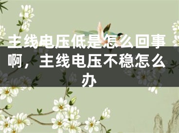 主线电压低是怎么回事啊,主线电压不稳怎么办