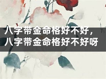 八字带金命格好不好，八字带金命格好不好呀