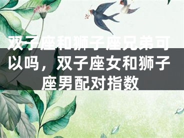 双子座和狮子座兄弟可以吗,双子座女和狮子座男配对指数