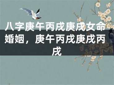八字庚午丙戌庚戌女命婚姻，庚午丙戌庚戌丙戌