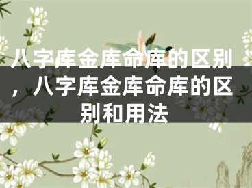 八字库金库命库的区别，八字库金库命库的区别和用法