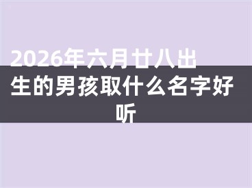 2026年六月廿八出生的男孩取什么名字好听