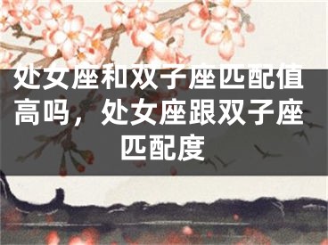 处女座和双子座匹配值高吗，处女座跟双子座匹配度