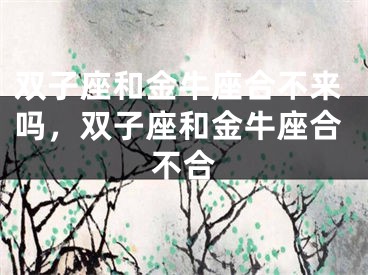 双子座和金牛座合不来吗,双子座和金牛座合不合