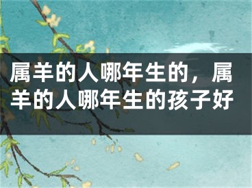 属羊的人哪年生的,属羊的人哪年生的孩子好