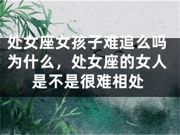 处女座女孩子难追么吗为什么，处女座的女人是不是很难相处